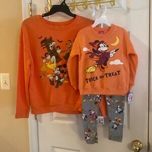 Halloween bundle, 3T girls sweatshirt, and leggings, adult  M sweatshirt